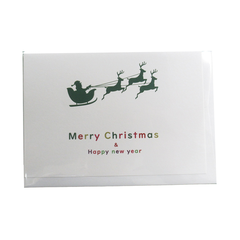 フロンティア クリスマスカード サンタシルエット ぷっくりクリスマスカード